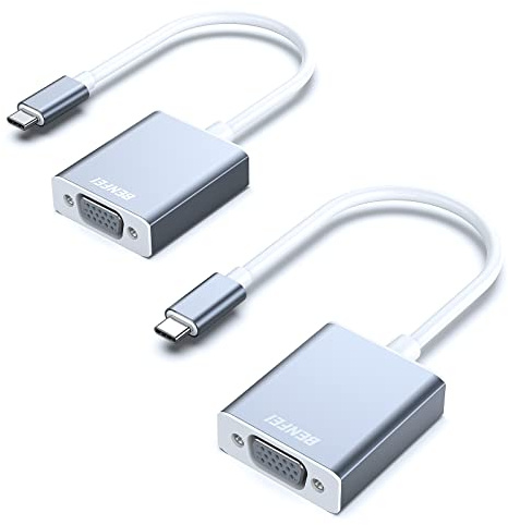 BENFEI Adaptateur USB C vers DVI, Adaptateur Type-C vers DVI [Compatible Thunderbolt 3] pour MacBook Pro 2018/2017, MacBook Air/iPad Pro 2018, Samsung Galaxy S10/S9, Surface Book 2 et Plus, 2 pièces