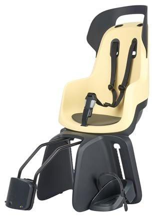 BOBIKE 8012700001 - Fahrradkindervordersitz GO Maxi mit Liegesystem für Fahrräder mit 26” bis 29” Rädern geeignet für Kinder mit Rahmenverankerung in Farbe Zitronensorbet