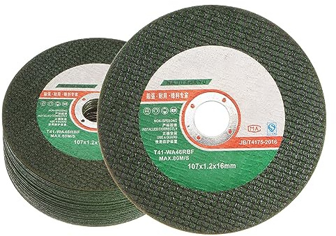 sourcing map 25pcs Cut Off 16mm x 107mm x 1.2mm 80m/s Thin Metal Stainless Steel Fast Clean Cutting Disc Cutting Wheels Metal Grinding Wheels for rotary tool, Green