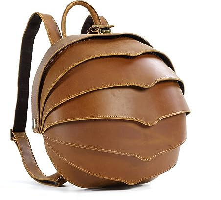 AIGUONIU Retro-Rucksack aus echtem Leder, Käferform, Herren-Lederrucksack