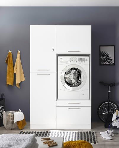 respekta HWRSET9 Armoire haute pour machine à laver et sèche-linge Blanc clair 117 cm