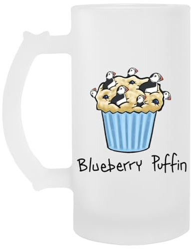 JINBETEE Blueberry Puffin Tasse À Boire En Verre À Bière Transparente Avec Poignée