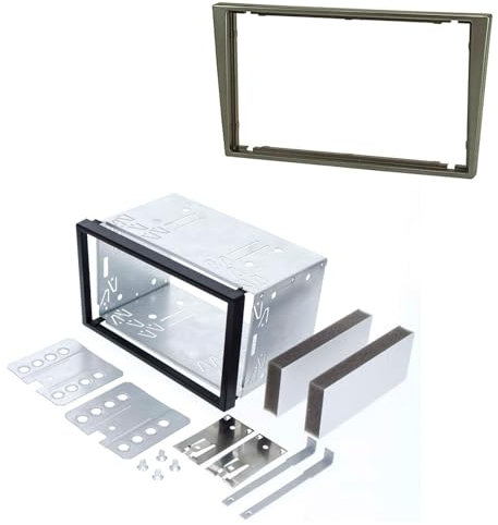 Audioproject A386.2 – 20 – Set di mascherina autoradio autoradio 2 DIN compatibile con Opel Agila Astra Corsa C Combo Omega Vectra Meriva Vivaro Zafira Suzuki Ignis doppio DIN telaio da incasso grigio