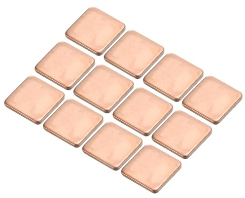 MECCANIXITY Heatsink Copper Pad Shim 15mm x 15mm x 1.8mm Thermal Conductive Heat Sink for Electronic Chip Cooling Pack of 12