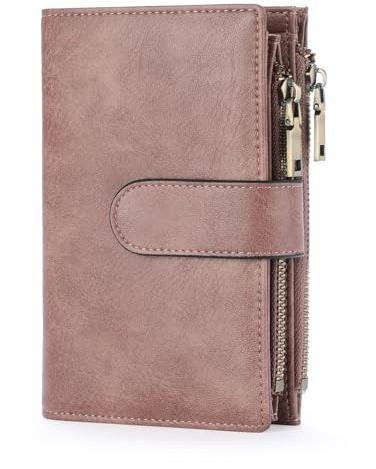 GOIACII Geldbörse Damen Große Kapazität RFID Portemonnaie Mittelgroß Geldbeutel Doppelter Reißverschluss Brieftasche für Frauen