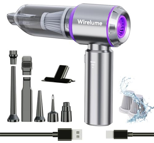 Wirelume Handheld Car Vacuum Cleaner Cordless Powerful 22000Pa Strong Cyclonic Suction Blowing Brushless Motor Mini Hand Held Portable Rechargeable Lightweight for Pet Hair Vehicle Home Office Purple