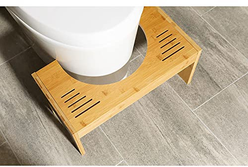 Toilettenhocker aus Bambus, WC Hocker Erwachsene Höhenverstellbar Toilettenhocker für Erwachsene und Kinder