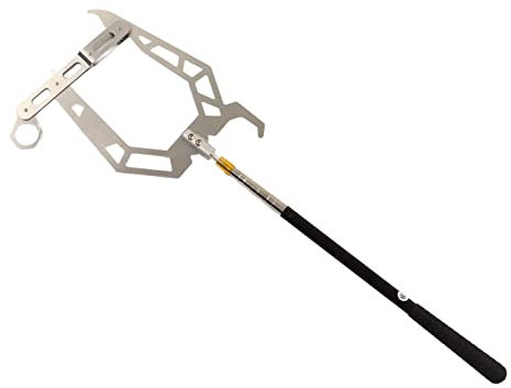 Bootshaken Einfädler, U-Typ Festmacher Haken mit Teleskopstange Langstrecken Einfädler mit Rutschfester Griff, für Schiffe Yachten Kajaks Docking-Lanyards (Mit Teleskopstange)