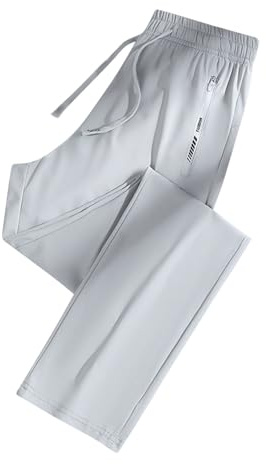 Wyongtao Casual Pantalon Soie Glacée Taille Haute Extensible Été Pantalon avec Poches Couleur Unie Style Sportif Pantalon Femme Cordon De Serrage Léger Ample Pants Droite Pantalon Femme Pas Cher