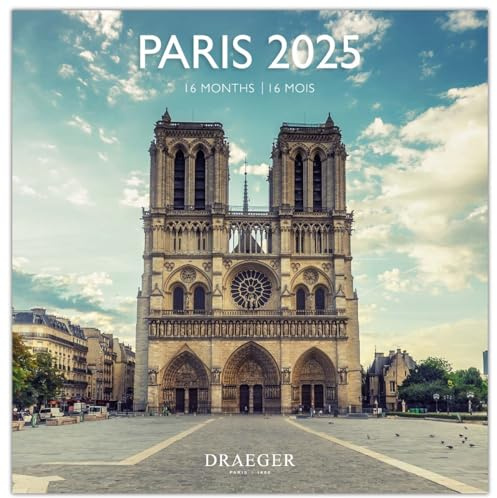 DRAEGER PARIS 1886 - Großer Wandkalender 29 x 29 cm 2025 – 7 Sprachen – September 2024 bis Dezember 2025 – 12 Fotos in verschiedenen Themen erhältlich – Paris – Termine, Geburtstage