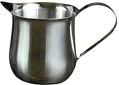 QAQZPMG Saucer 1 Pack Stainless Steel Gravy Boat with Handle, Stainless Steel Salad Dressing Server is Suitable for Broth Sauce Dish(Large)