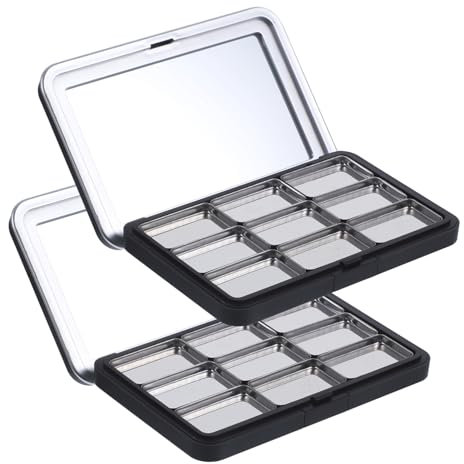 Mikinona Leere Make Up Palette als Nachfüllbare Lidschattenbox mit Großem Fassungsvermögen und Praktischem Lippenstift Palette Organizer für Selbstgemacht und Alltag