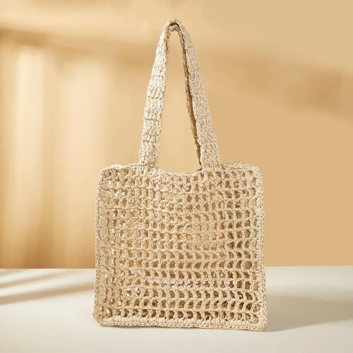 PINKTIP Stickerei Tasche Frauen Hohl Raffia Stroh Tote Luxus Marken Sommer Strand Tasche Gewebte Handtaschen