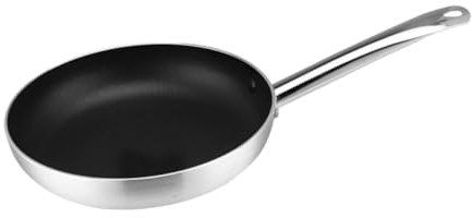 FUNOMOCYA 1 Stück Steakpfanne Mit Flachem Boden Zum Braten Und Dämpfen Aus Aluminium Antihaftbeschichtet Langer Griff Praktisches Kochwerkzeug
