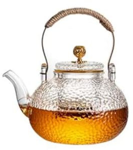 CHFYIJYHM Tea kettle Classic Electric ceramic stove teapot transparent glass tea brewer with infuser large capacity tea making container tea Kettle Easy to use(Without Cup,900ml)