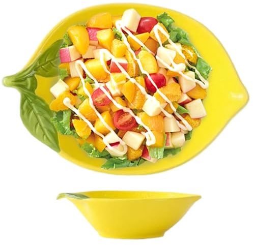 NASSMOSSE Nette Zitronen-Dessert-Schalen, hitzebeständige Keramik-Snackschalen, Obstschüssel für Eis, Salate, Vorspeisen