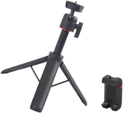 Trípode extensible para cámara pequeña de aluminio, trípode de mano con soporte de clip para teléfono para cámara réflex digital