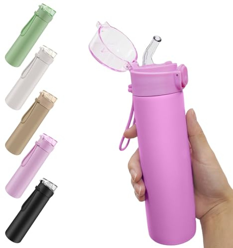 AMFUN 250 ML Mini Termos, Botella de agua térmica de acero inoxidable con pajita, Taza Aislante Portátil de Acero Inoxidable, Sin BPA, para Gimna, Exterior, Viajes, Trabajo, Escuela (Rojo)