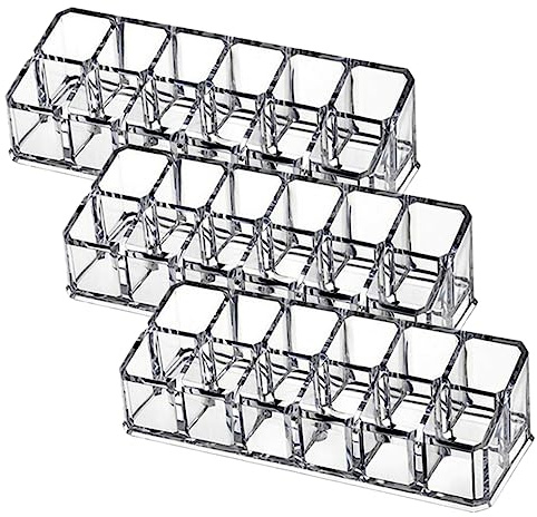 Veemoon Organizer Rossetto 12 Scomparti Espositore Cosmetici da Scrivania Porta Pennelli Trucco Compatto per Casa e Ufficio