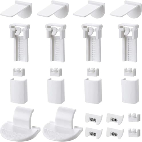 4 Kit 24 Stück Plissee Ersatzteile Set Klemmträger Zubehör, Klemmfix Halterung