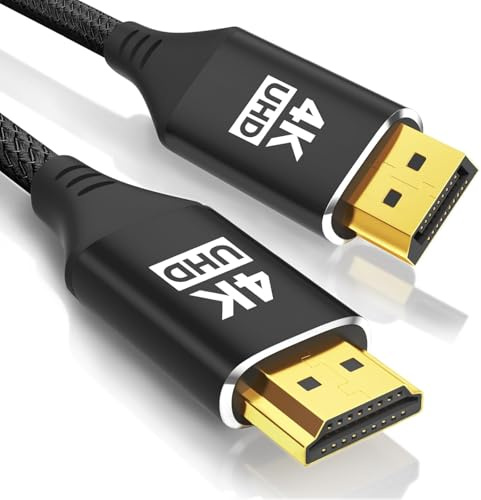 RUIZHI Cavo da HDMI a DisplayPort, 0,9 m, 4K a 60 Hz, 18 Gbps, intrecciato, placcato oro, per collegare PS5/Xbox/laptop a monitor/proiettore DisplayPort, per giocatori e lavoratori remoti