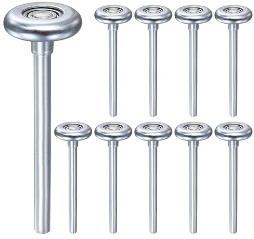 sourcing map 10pcs 1.8 Zinc-Plated Steel Garage Door Rollers for 2 Garage Track, 4.25 Long Stem Quiet Garage Door Wheels, 10 Ball Bearings, Silver