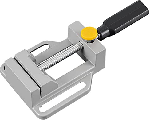 Support de perceuse à bois, ensemble d'étau multifonction avec base en aluminium à trou unique + pince d'établi en alliage d'aluminium léger de 65 mm, convient aux perceuses électriques avec collier