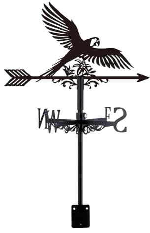 SUPERDANT Girouette en métal pour toit en forme de perroquet avec girouette en métal pour abris de jardin, ferme, cour, ferme, abri de jardin, abri de jardin
