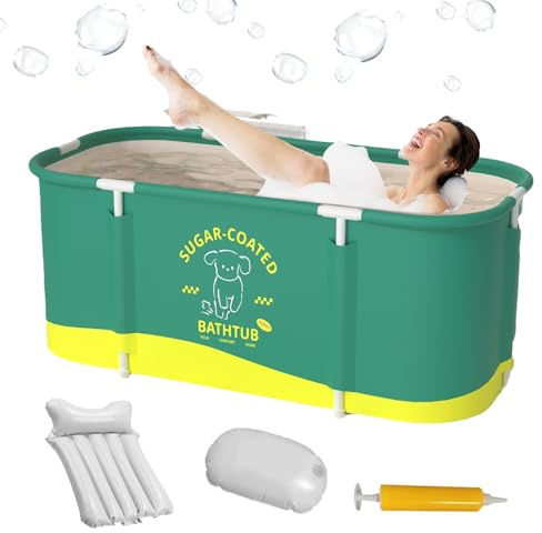 Pliable - Portable de 150 cm pour Adultes | de Voyage Gain de Place en PVC, Grande à Remous pour Maison, Balcon, Camping