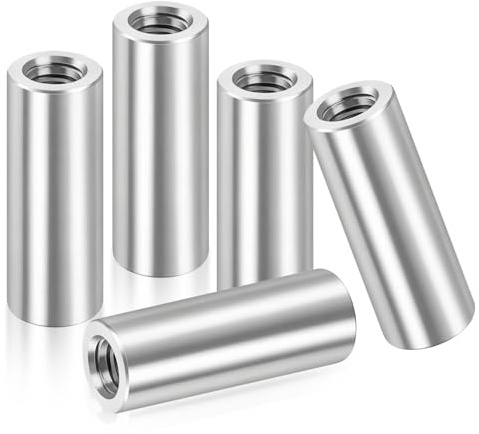 Tornillos de conexión M5 × 30 mm - Casquillos roscados de acero inoxidable 304, tuercas de conexión redondas, buje espaciador roscado, acoplador roscado, para muebles, maquinaria, electrónica y