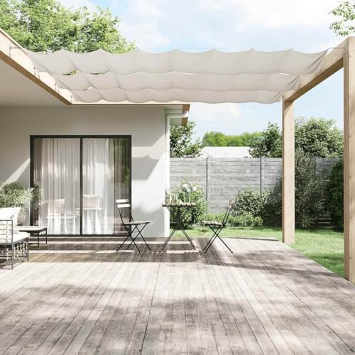 Store vertical blanc, 140 x 800 cm, en tissu Oxford, imperméable, protection UV, protection solaire durable, pour balcon, terrasse, jardin, coupe-vent et brise-vue, pour l'extérieur