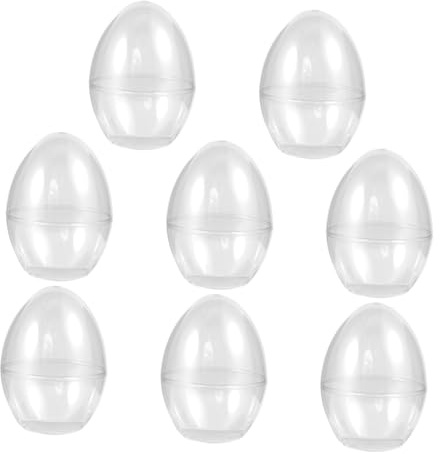 FRCOLOR 8pcs Plastic Egg-shaped Boxes Elegant Packaging Design Versatile Storage Easy Visibility of Contents for Easter Party and Home Decor