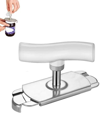 LEEQBCR 1 pieza Abrelatas, abridor de tarros para manos débiles, abridor de tapa ajustable de acero inoxidable, para personas mayores con manos débiles, herramienta de enlatado de cocina