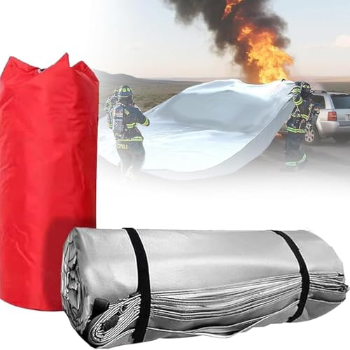 Couverture Anti-feu pour véhicules - Extincteur d'urgence 1100°C, adapté aux véhicules électriques et à Essence, Outil de Survie en Cas d'incendie de Batterie et de Moteur.
