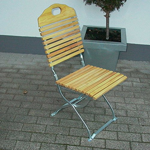 Gartenstuhl Bad TÖLZ verzinkt 2er Set, Robinien Holz, klappbar