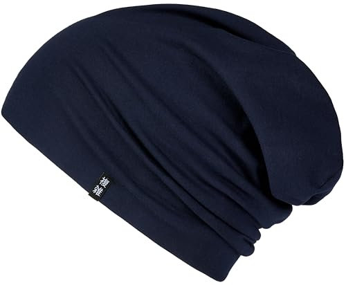 Enter the Complex® Leichte Beanie Mütze, Herren und Damen, Übergangsmütze, Sommer Beanie, Dünne Kopfbedeckung, Baumwolle (Jersey), L/XL, Navy