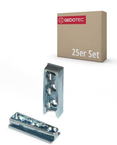 Gedotec Möbelverbinder aus Metall verdeckt | 25 Set Korpusverbinder | Bettverbinder SOLID | Einhänge-Verbinder Beschlag für Betten, Möbel & Metallbau | Tragkraft bis 250 kg | Holzverbinder unsichtbar