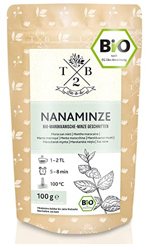 Nana-Minze BIO-Tee geschnitten, lose Nanaminze 100g | Tea2Be | Bio-Qualität | Spearmint, marokkanische Minze