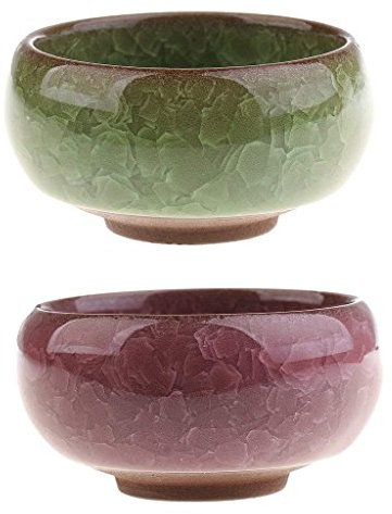 Sgerste 2 ou 4 pcs 6,3 cm en céramique à condiments Dip Sushi Sauce Bol plats Ensemble de Snack Plateau de service Vaisselle, Chips Dip plats – Lot A-2pcs, 6.4 x 6.4 x 3.5 cm