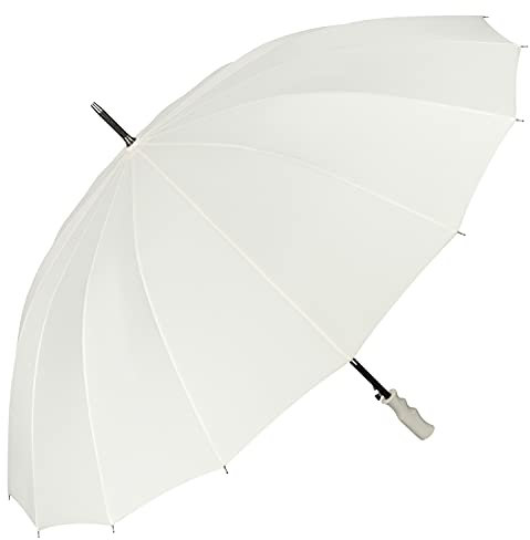 VON LILIENFELD Regenschirm XXL Durchmesser 120 cm Partnerschirm Auf-Automatik Hochzeitsschirm Sturmfest Stabil Cleo creme