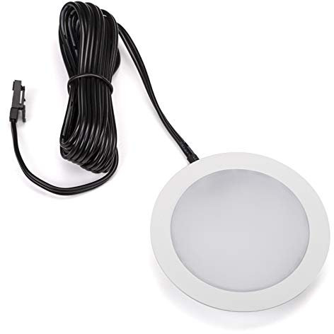 1 x SO-TECH® Foco empotrable LED GIULIA 12V 3W Blanco cálido - 2700K / 65 x 12 mm/Blanco Foco empotrable para muebles
