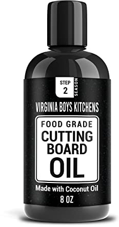 Virginia Boys Kitchens Olio di cocco per tagliere, senza olio minerale, condimento per legno sicuro per alimenti, per piani di lavoro della cucina, taglieri e blocchi da macellaio, prodotto negli