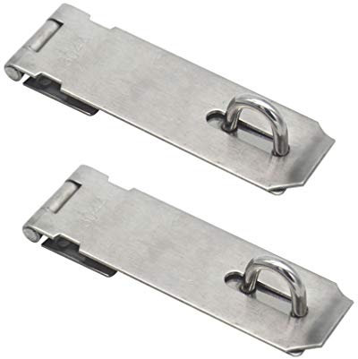 Toyvian 2pcs Padlock Hasp Door Clasp Stainless Steel Lock for Fastening Shed Gate Cabinet Door Hasp Lock and Staple Latch