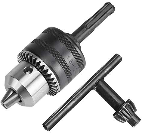 Mesee 1,5–10 mm Kapazität Bohrfutter SDS Plus Adapter, Halterung 3/8-24UNF Schnellwechsel-Konverter, Schlagbohrfutter, Umwandlungswerkzeug mit Bohrfutterschlüssel