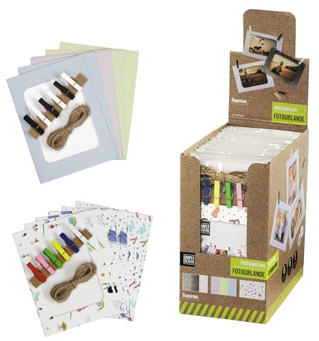 Guirnalda de fotos con pinzas y cuerda, surtido