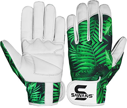 Leather Gardening Gloves Ladies Men/Women Short & Long Forearm Protection Thorn Proof Breathable Spandex Goatskin Leather Rose Pruning Garden Safety Work Gloves, Best Garden Gifts (Short Gloves, S)