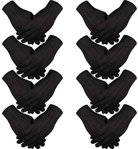 SATINIOR 8 Pairs Nylon Cotton Gloves Costume Uniform Police Parade Gloves Formal Tuxedo Honor Guard Parade for Women Men