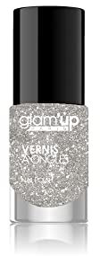 Glam'Up Paris - Vernis à Ongles - Ultra Brillance - Longue Tenue - Séchage Rapide - N°117 - Transparent Pailleté Argent