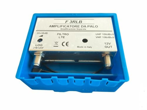 Vsnetwork Amplificatore Antenna Logaritmica da Palo con Filtro Lte/5G, Guadagno Massimo 30dB Regolabile, Amplificatore Antenna a 1 Ingresso LOG, Amplificatore Larga Banda