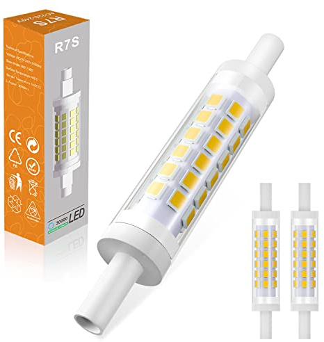 BVCL R7S LED 78mm Warmweiß 3000K, Dimmbar, Ersatz für 70W-80W R7S Halogenlampen, 360° Abstrahlwinkel, Kein Flackern, 2PCS